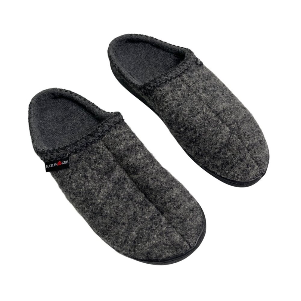 Haflinger Grey Wool Unisex Slippers 43 EU House Shoes